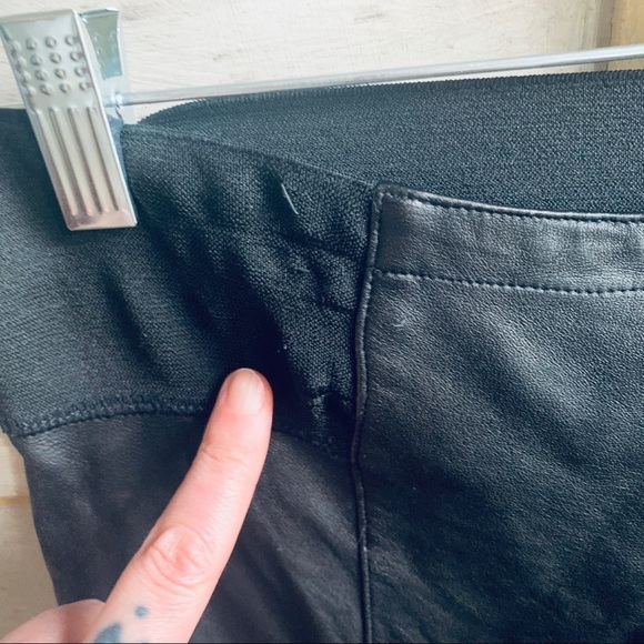 Sandro Black Leather Front Zip Trousers - Picture 3 of 10